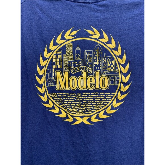 Modelo Cerveza Mens T-Shirt Navy Blue Logo Mexico Beer Party Lounging Sports XL - Picture 2 of 11